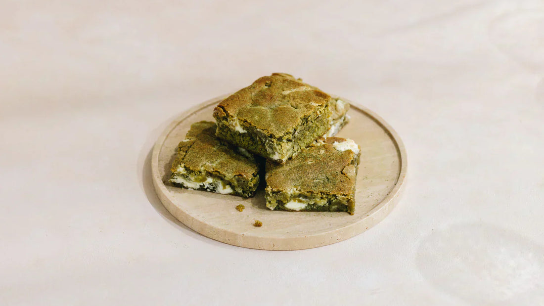 White Chocolate Matcha Collagen Brownies