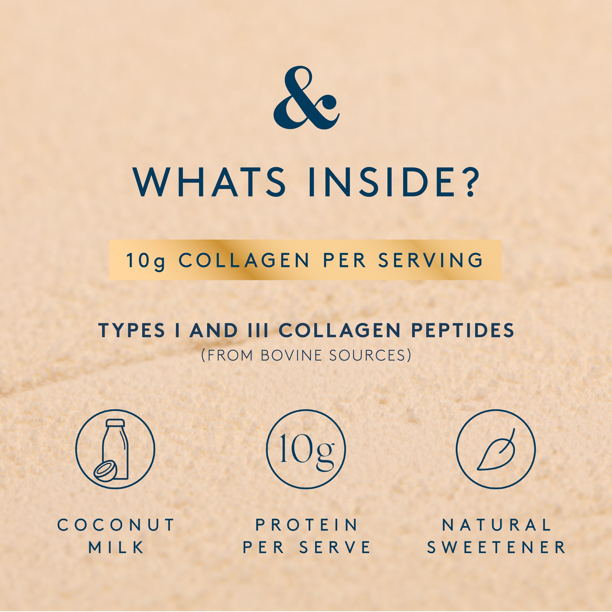 Dairy-free collagen creamer pouch with vanilla flavor, showing the Collagen Creamer brand logo and product packaging.