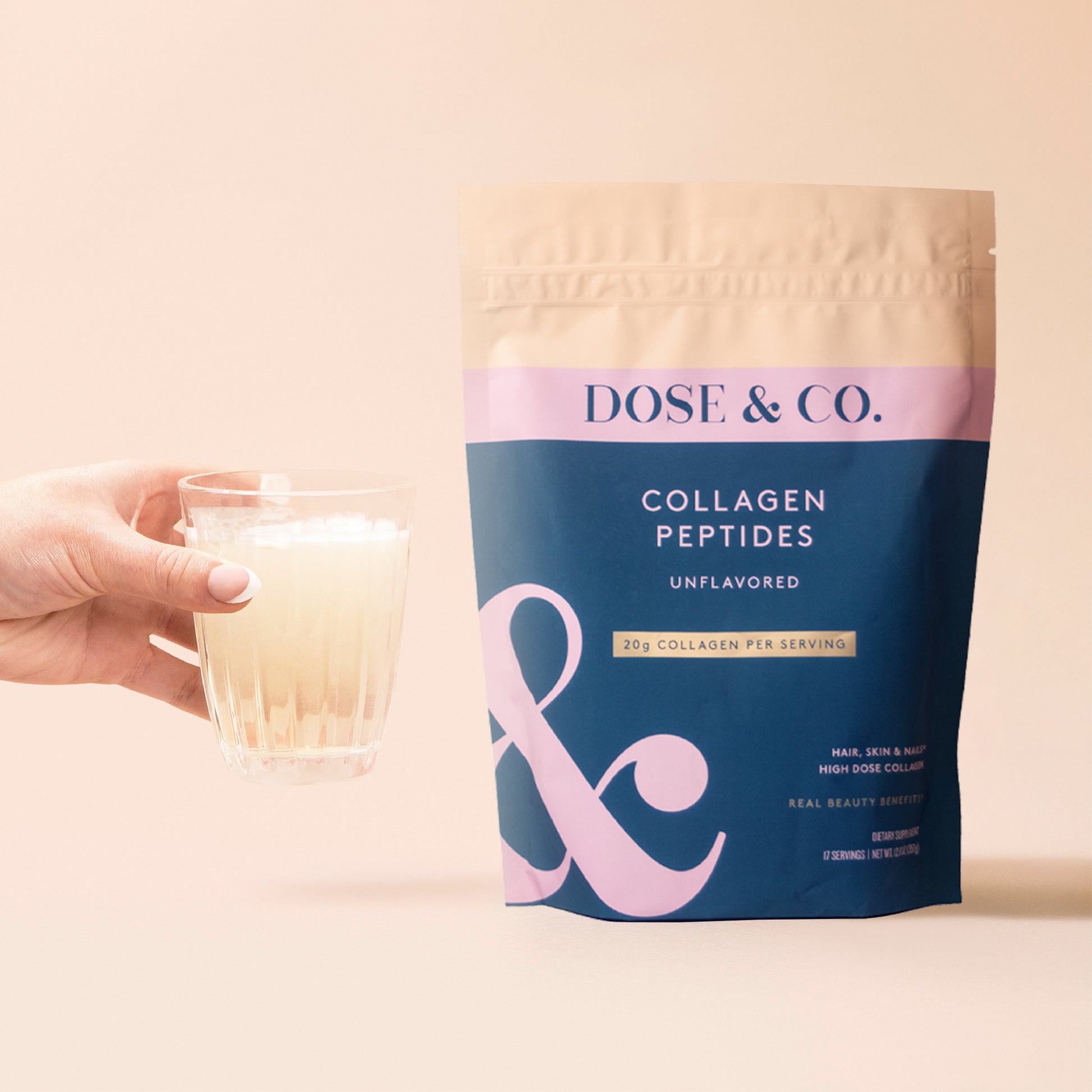 Unflavored Pure Collagen Peptides pouch featuring bovine collagen from the Pure Collagen brand.